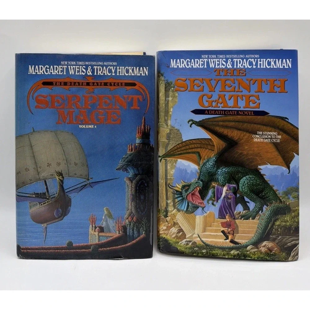 Vintage Lot of 2 Margaret Weis & Tracy Hickman DEATH GATE Series Novels HB 1st E